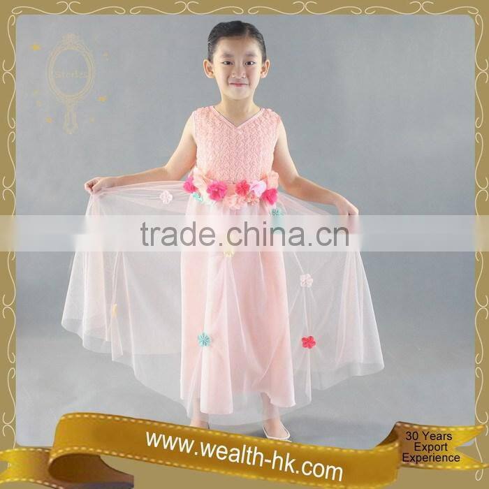 Vintage Flower Girls Princess Long Dress