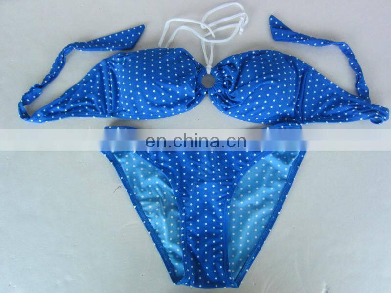 Missadola Sexy Blue two pieces strapless swimwear Bikini (SM-3)