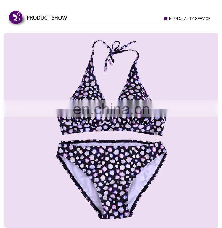 China Fashion Polyester Printed Cute Young Girl Bikini Kids Swimwear