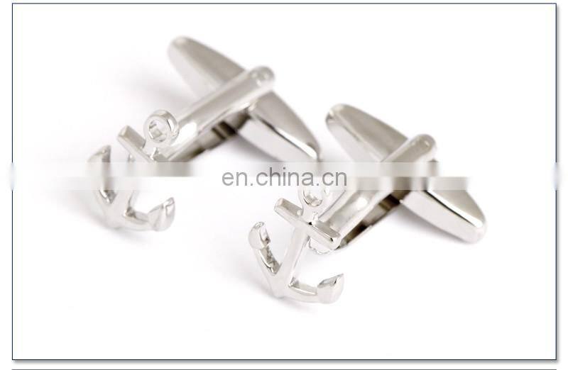 Boat Anchor Men Shirt Silver Cufflinks