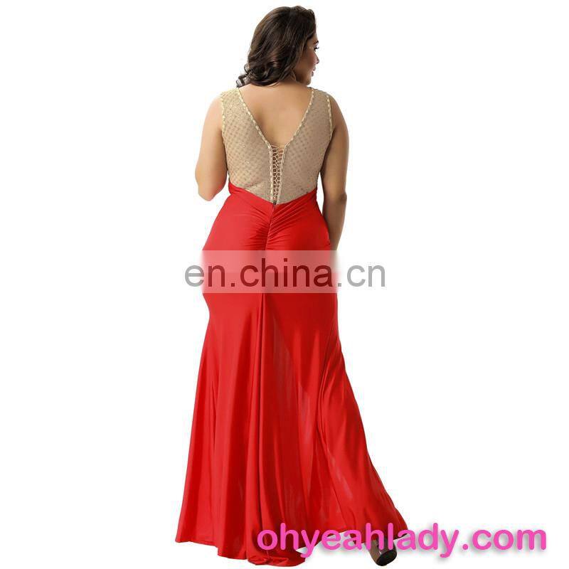 Wholesale red fat women prom dress 2017