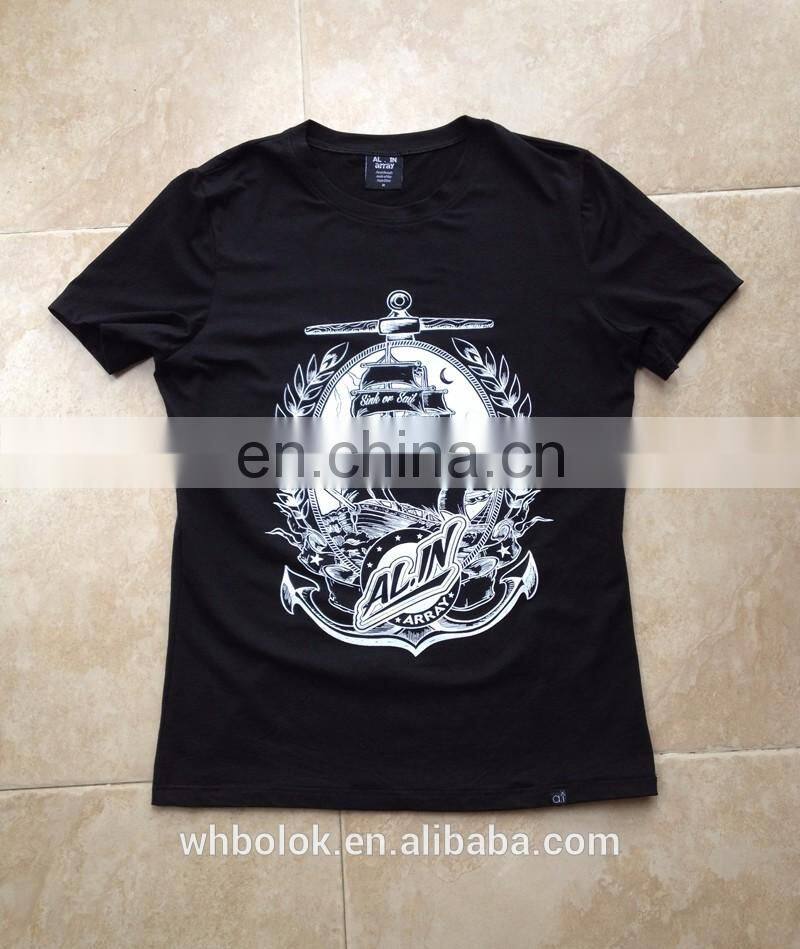 STOCK Men's cotton black t-shirt printing design men's t shirt