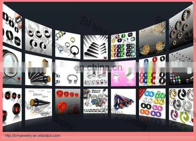 black wholesale titanium plated ball closure rings with gems nose ring lip ring earrings body piercing jewelry rings