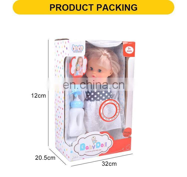 Hot selling 12inch baby toy doll with IC&bottle