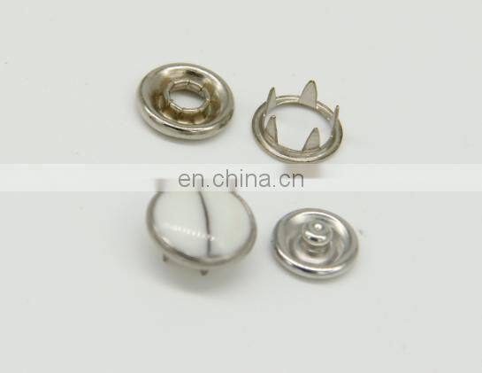 Fashion brass cap prong ring snap button, stainless steel snappet-prong button five prong snap button