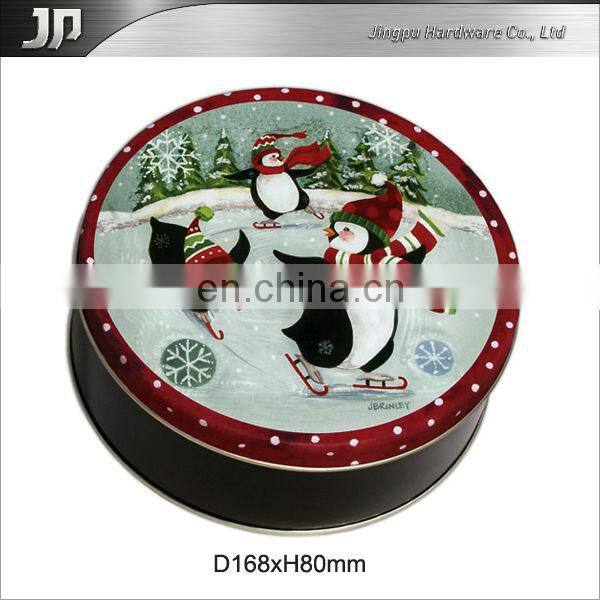 Small metal round jewelry box