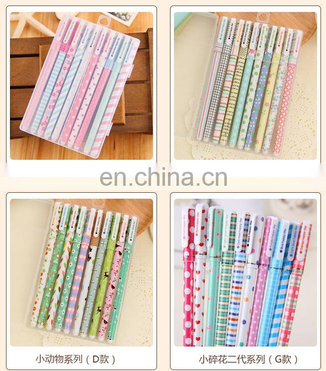 Fresh and lovely watercolor cartoon pen gel pen 10 Set