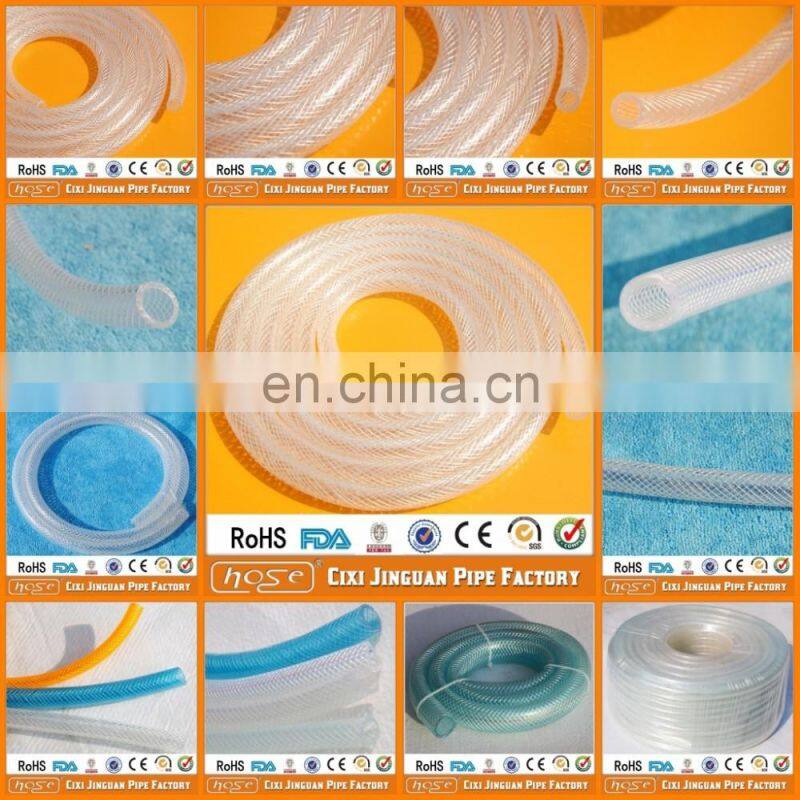 Hot Sale Eco-Friendly Three Layer Beverage Use FDA Food Grade Braided 1/2" Clear PVC Soft Drinking Water Hose Vinyl Tubing Pipe