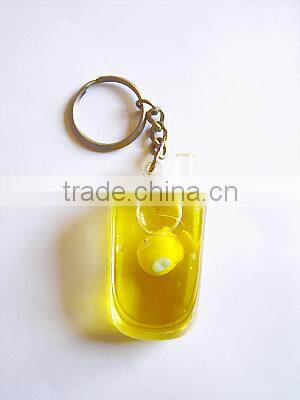 Acrylic Bottle Shaped Keychain with Liquid Insidem, Wholesale Key ring