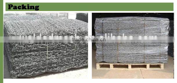 PVC coated galvanized hexagonal 1X1X1 gabion mesh box
