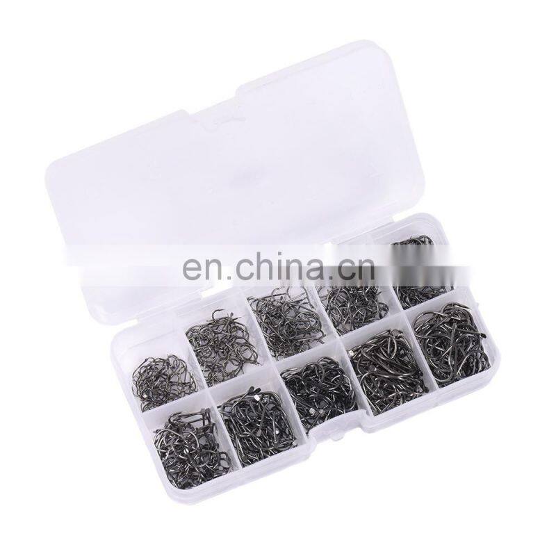 600Pcs/lot 2 Types Carbon Steel Fishing Hook 3#-12# Barb Fishhook Head Hooks With Hole Carp Tackle Box Peche