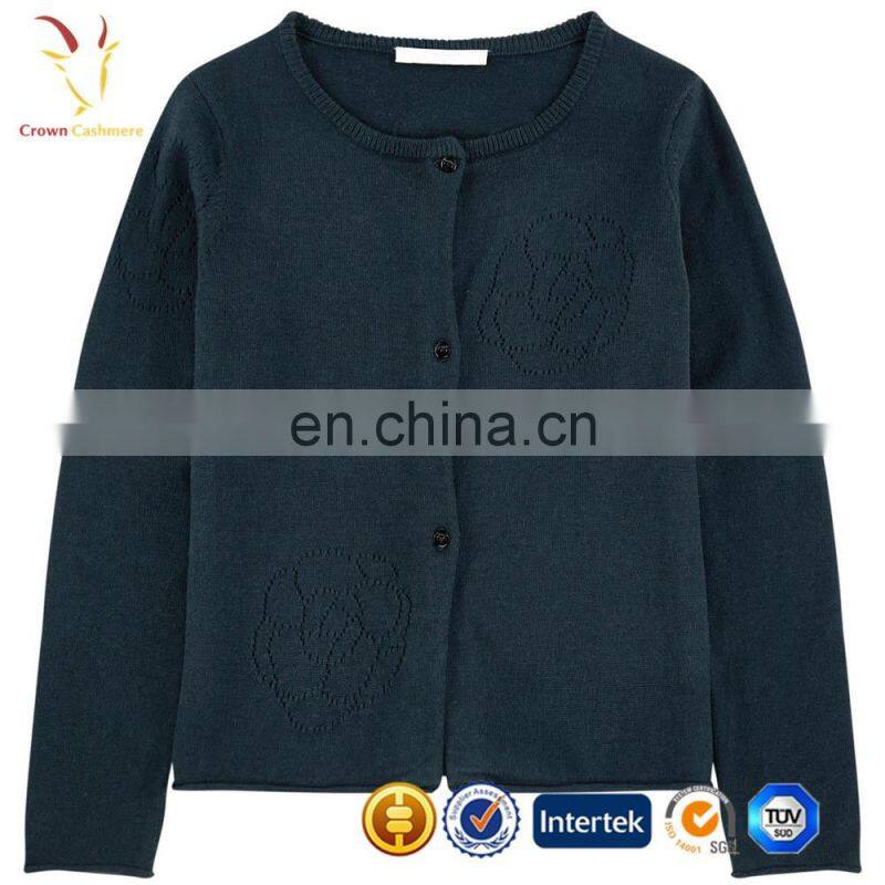 Round Neck Baby Knitted Cardigan Kids Wool Cardigan Sweaters