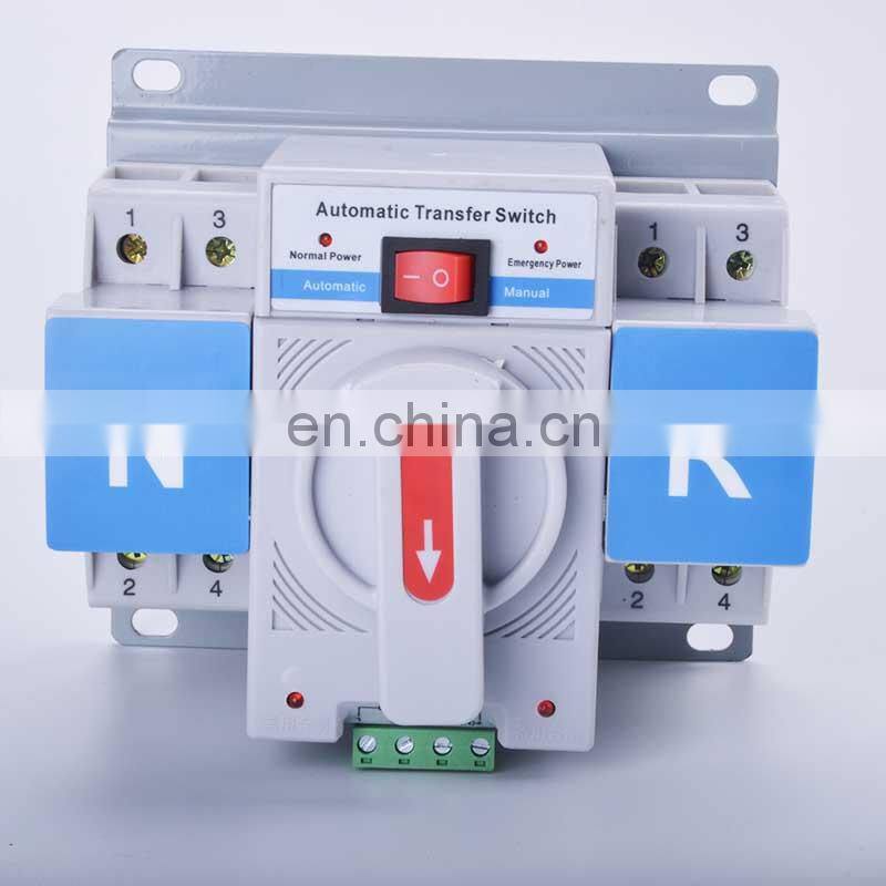 2P 3P 4P 63A 380V 50/60hz 3 wire MCB type Dual Power Automatic transfer switch ATS