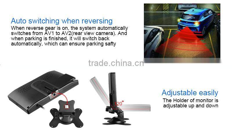 120 Degree Swivel 7inch Color TFT LCD Digital Player Monitor 800x480 Reversing Rear Monitor