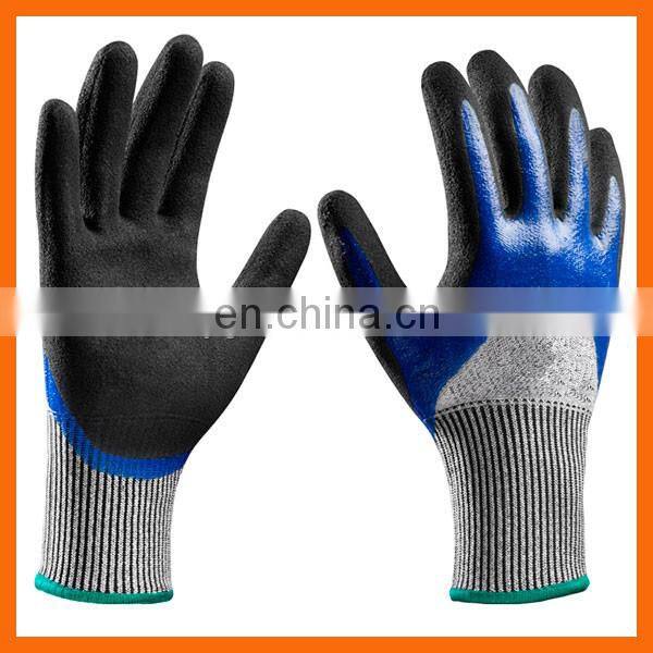 Level 5 Cut Resistant Gloves PPE Workwear Factory Grey PU Coated Non Cut Gloves to Work with Sheet Metal