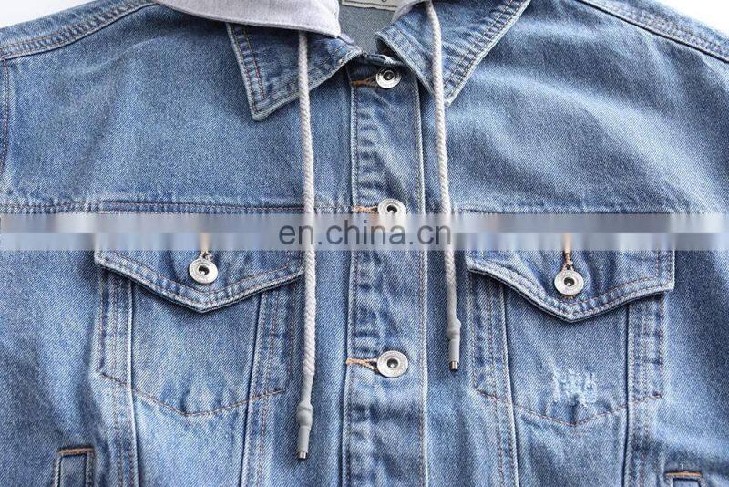 Factory Stock lot women denim jacket good quality jean jackets hooded ladies fashion tops