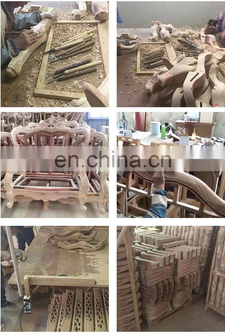 2021 European princess Solid wood classic sofa bed carved double beds design