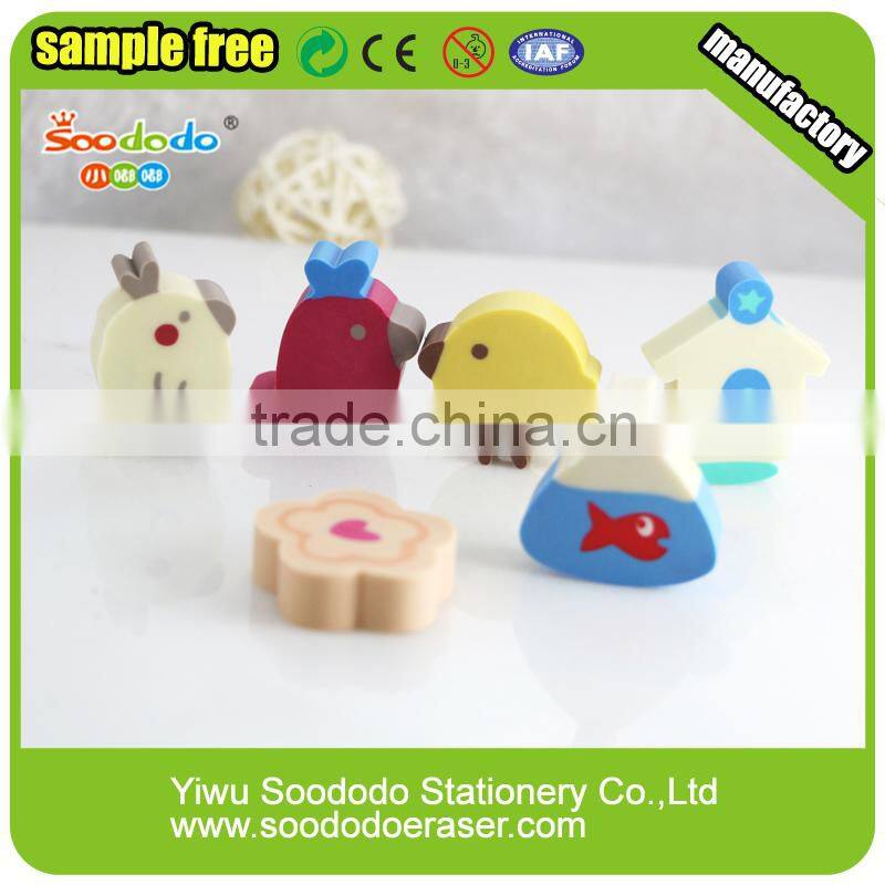 Cute Extruded rubber erasers for office stationery