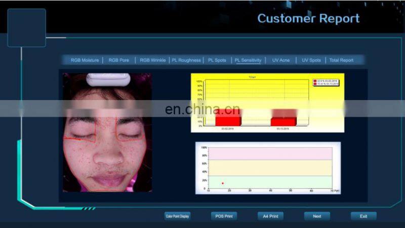 Sales 2022 Hot seal magic mirror facial UV Mositure tester Grease Wrinkle skin analyzer