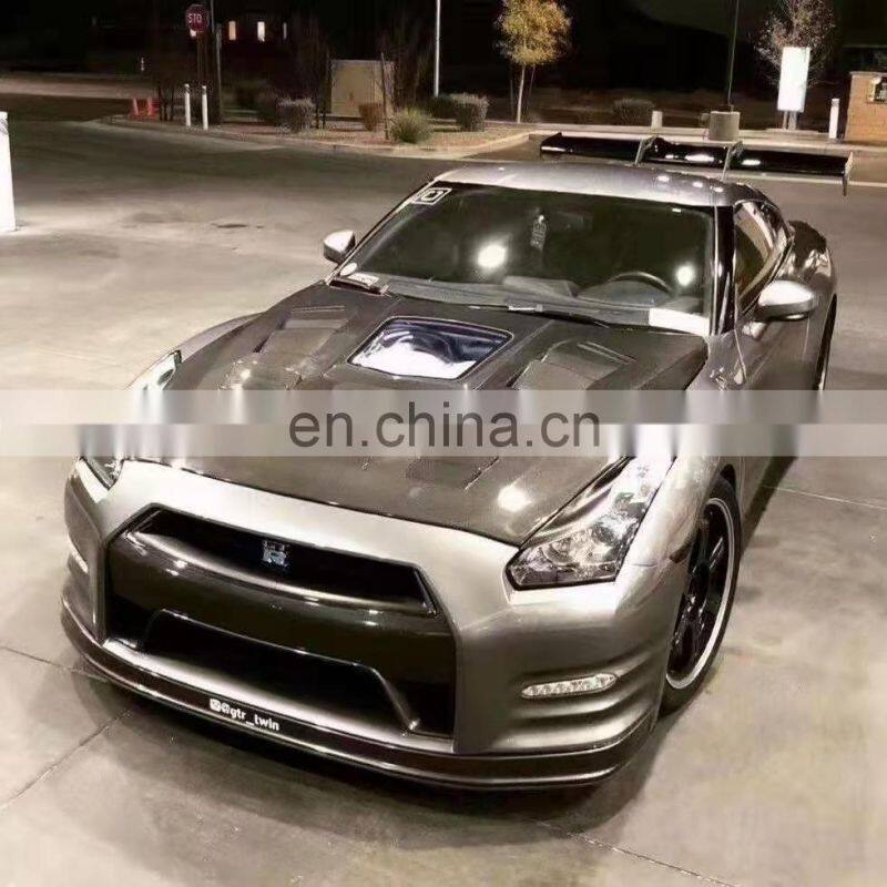 Runde High Quality Carbon Fiber Material For Nissan GTR R35 Modify Carbon Fiber Transparent Hood Engine Bonnet Hood Cover
