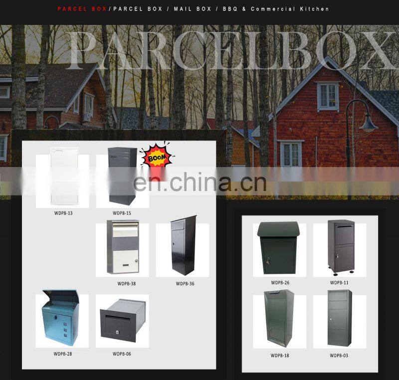 outdoor wall mounted or standing parcel box metal parcel delivery drop box