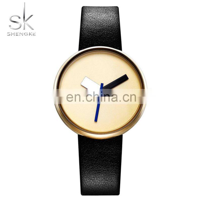 SHENGKE No Logo Minimalisim Watches K0086L Unisex Simple Design Wristwatch Watch for Women and Man
