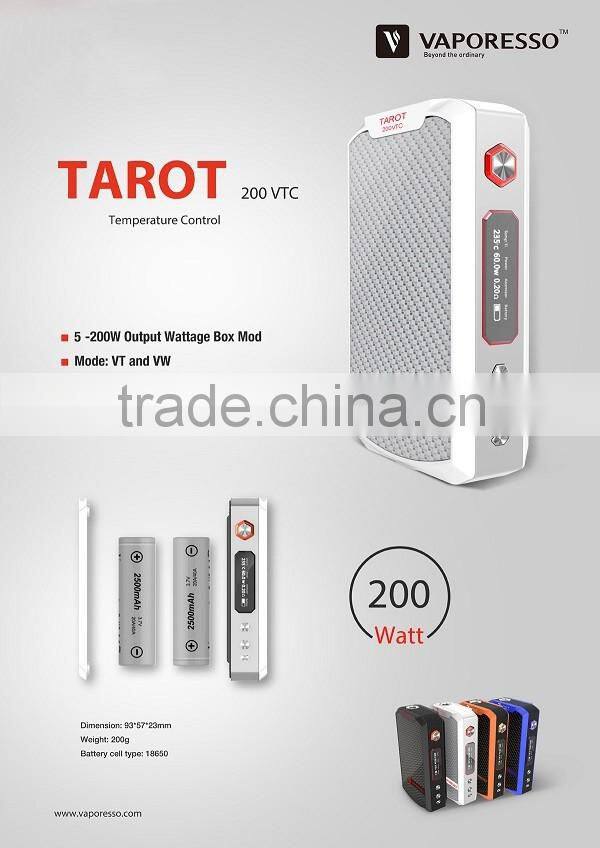 Vaporoesso Tarot 200W VCT Temperature Control fit Vaporesso Gemini Tank and Target Tank well