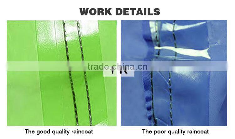YANLI high quality PVC long raincoat with adjust hooded