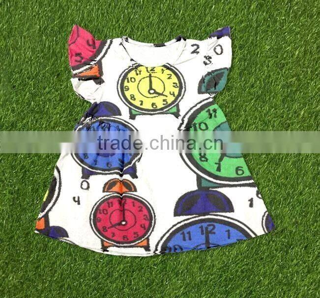 persnickety back to school clothes over print short sleeve dress baby girls clothes kids clothes