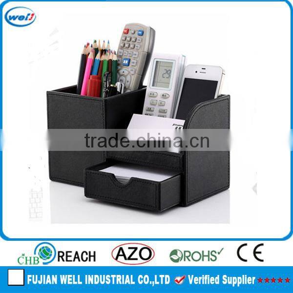 High end PU leather office desk organizer set wholesale