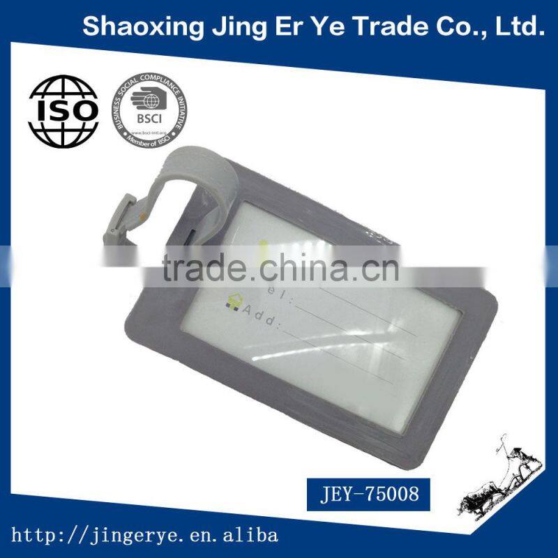 high quality pvc plastic luggage tag with hang tag string