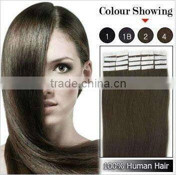 Unprocessed Virgin Brazilian Hair , PU Skin Weft Hair