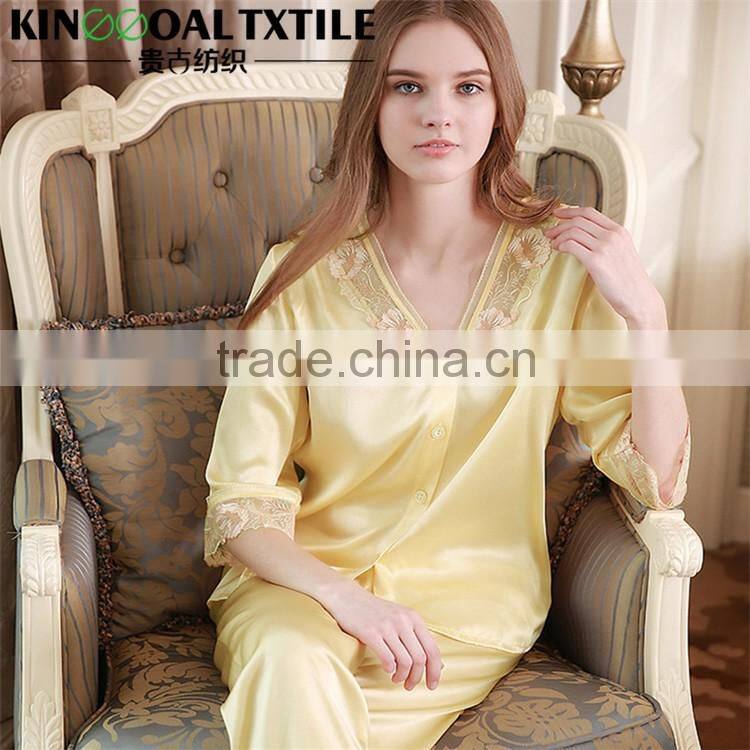 19mm 100% Silk Bathrobe Robe With Short Sleeves Women's short Lightweight