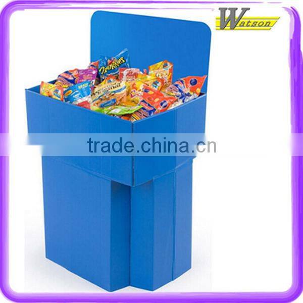 hot sale promotion advertising pos cardboard dump bins for bamboo folding fruit basket