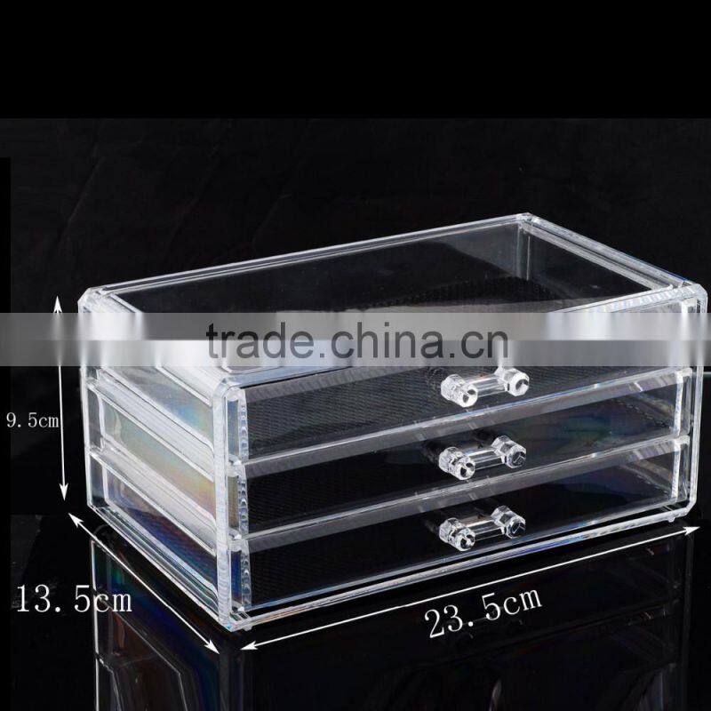 2016 new style ACRYLIC,PS,PET, PP, custom acrylic makeup organizer cosmetic display case