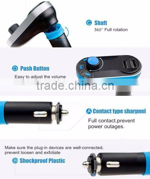 Good Quality Wireless Bluetooth FM Transmitter MP3 Player Car Kit Charger for Samsung