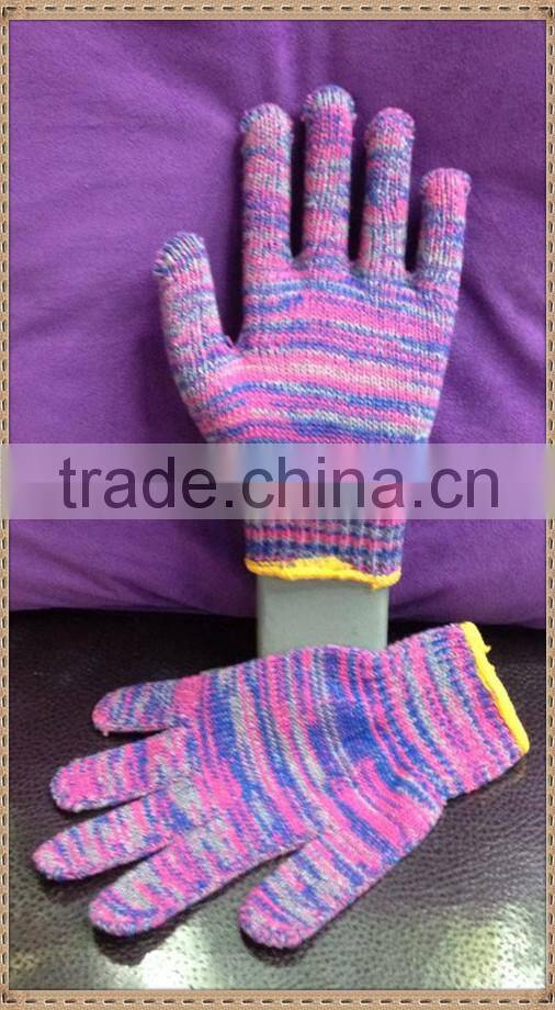colorful working cotton glove/safty glove