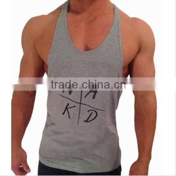 100 Cotton Gym Wear Bodybuilding Singlet Men Custom Printed Tank Top