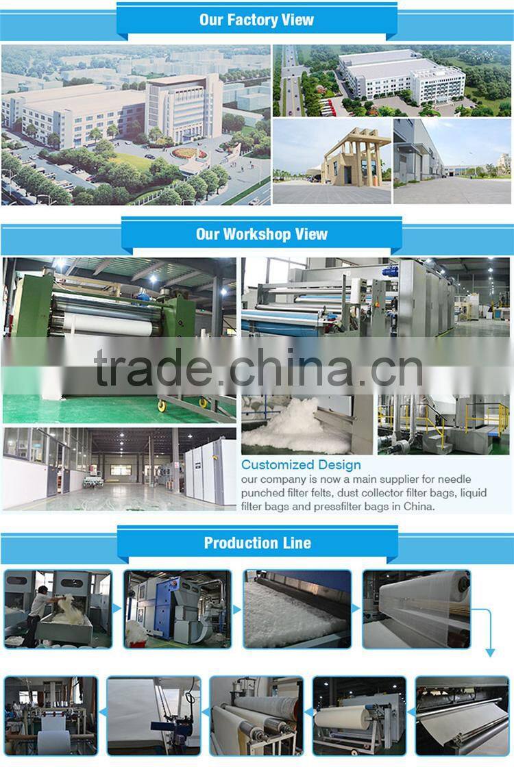 Needle punched polyester nonwoven felt for dust collector bag