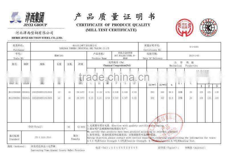 HR H beam export to sudan/hot rolled H beam/ HR H beam