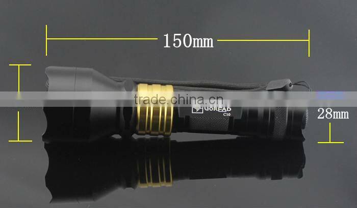Goread C10 flashlight 3W high bright rechargeable