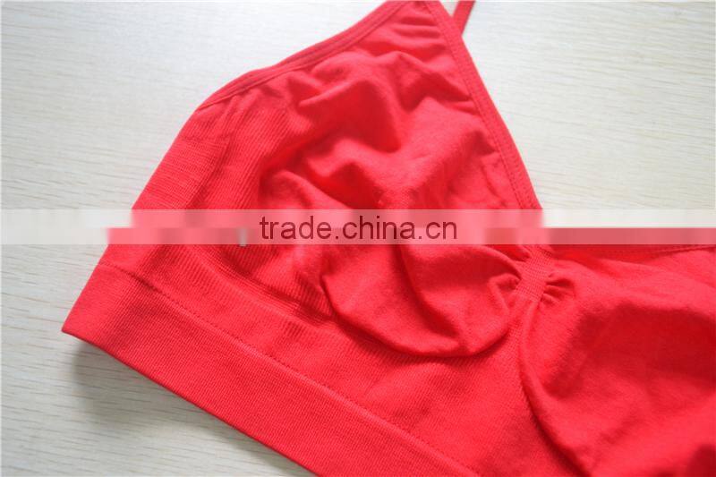 Factory price seamless girls kids pajamas crop top bra underwear