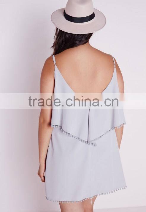 Plus size frill detail strappy dress