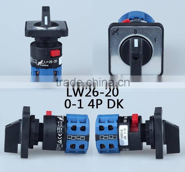 LW26-20 0-1 4P DK single hole installation rotary switch isolator
