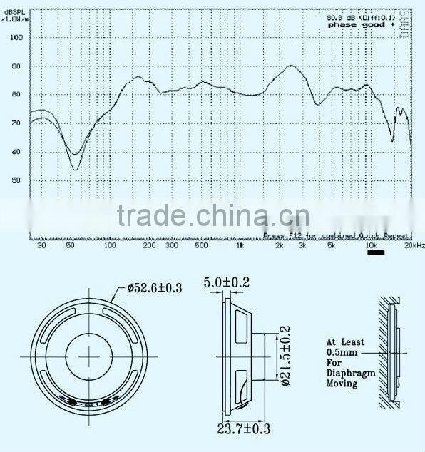 52mm 4ohm 2w mini subwoofer speaker