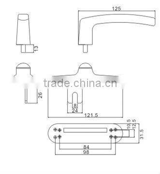 Aluminium Door handle,Door&Window Acessory