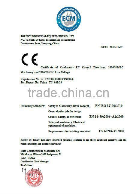 TL225-12t Type Luffing Jib Tower Crane