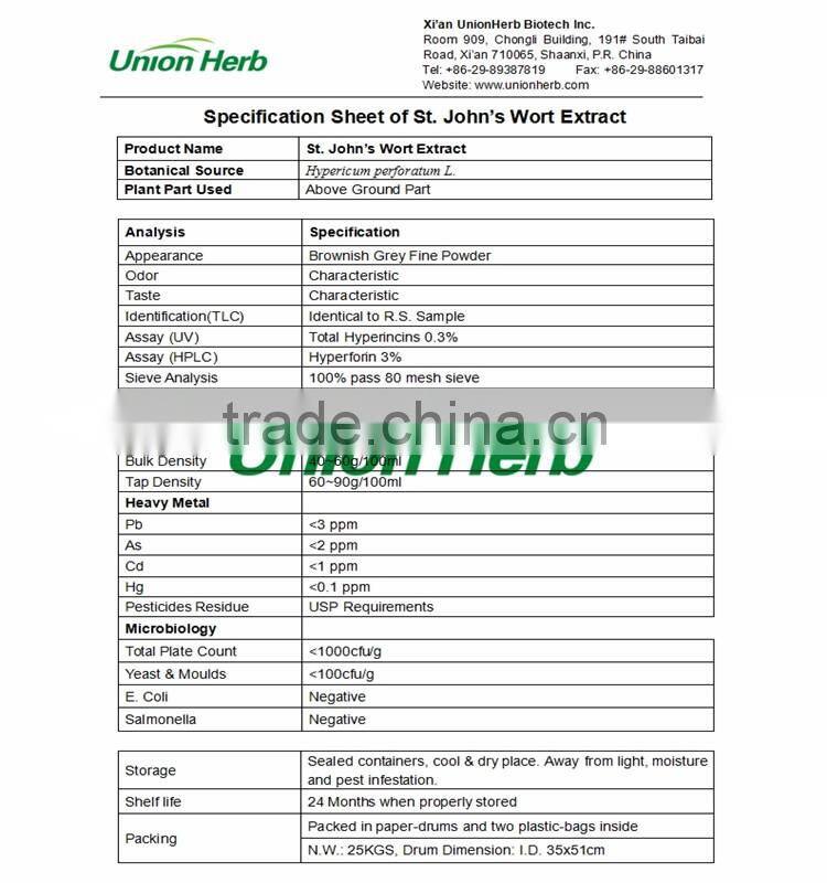 BP2013 St. John's Wort/Hypericum Perforatum Extract St John's Wort/St John Wort Extract
