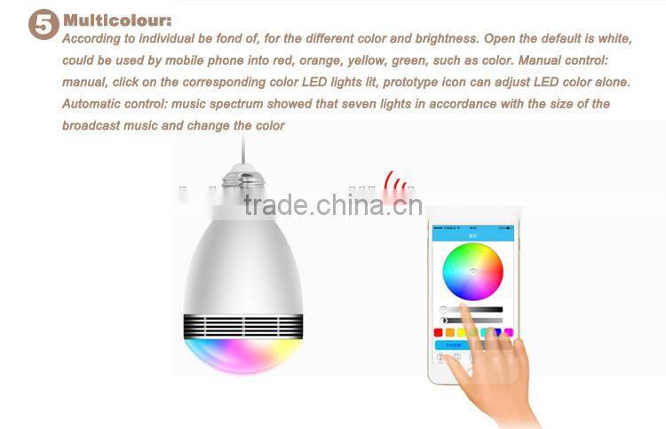 3w rgb led ,twinkler smart led light bulb bluetooth speaker with remote control , 7 led bulb with bluetooth speaker