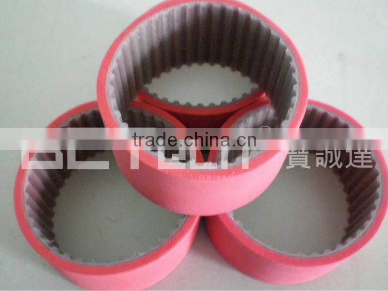 PU truly endless timing belt coated with rubber